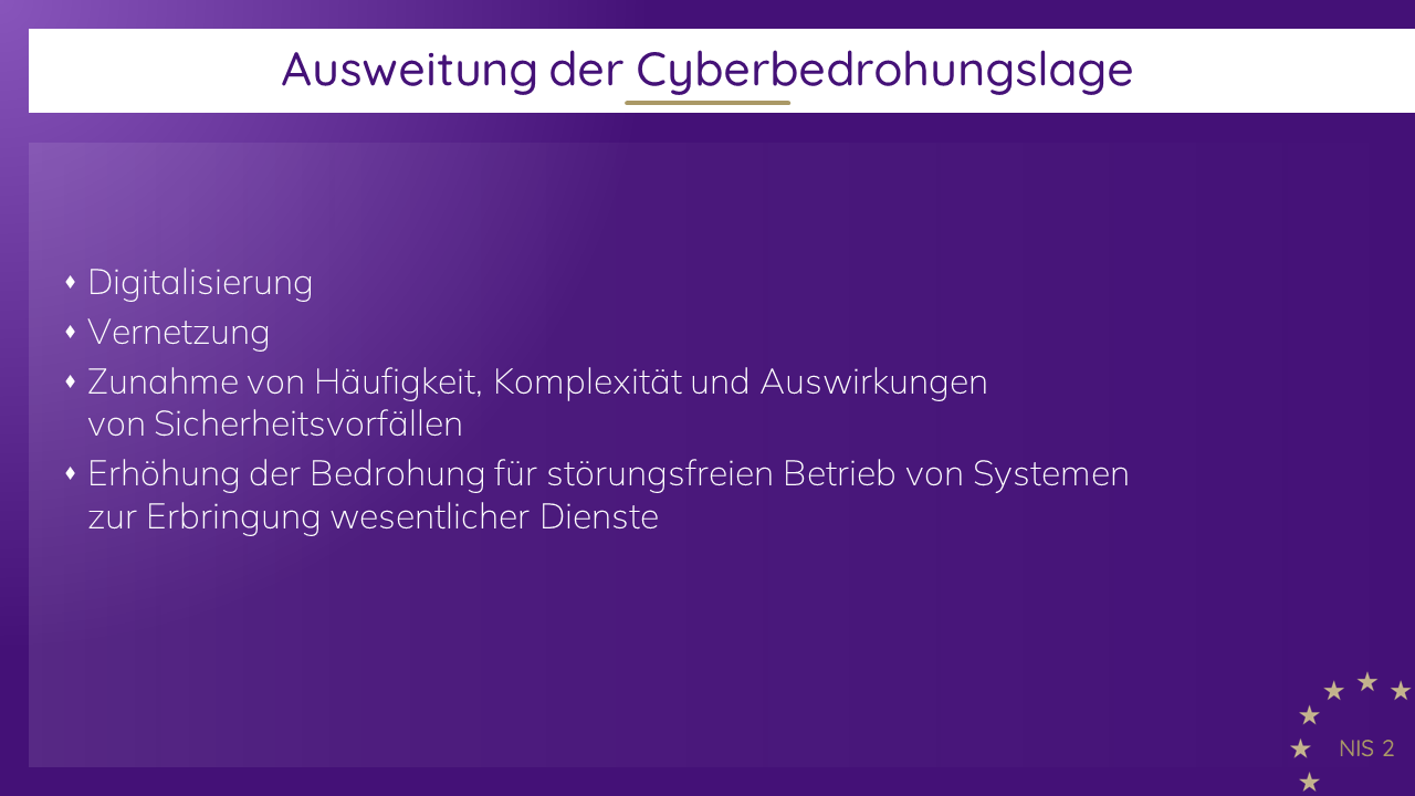 NIS-2-Richtlinie - Ausweitung der Cyberbedrohungslage