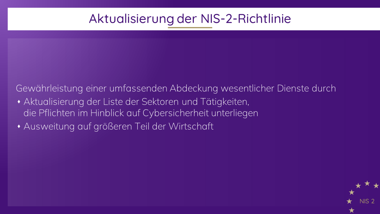 NIS-2-Richtlinie - Aktualisierung der NIS-2-Richtlinie